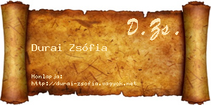 Durai Zsófia névjegykártya